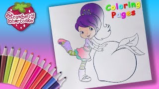 Strawberry Shortcake Coloring for Girls. Plum Pudding Coloring page screenshot 5