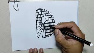 How to draw letter D with patterns | Easy letter Art