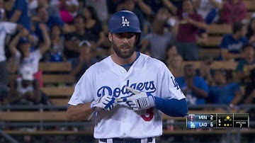 MIN@LAD: Taylor lines an RBI double to left field