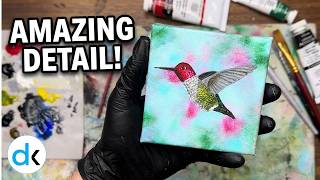 Last Hummingbird Acrylic Painting Tutorial In This Series | Detailed Brushwork Techniques