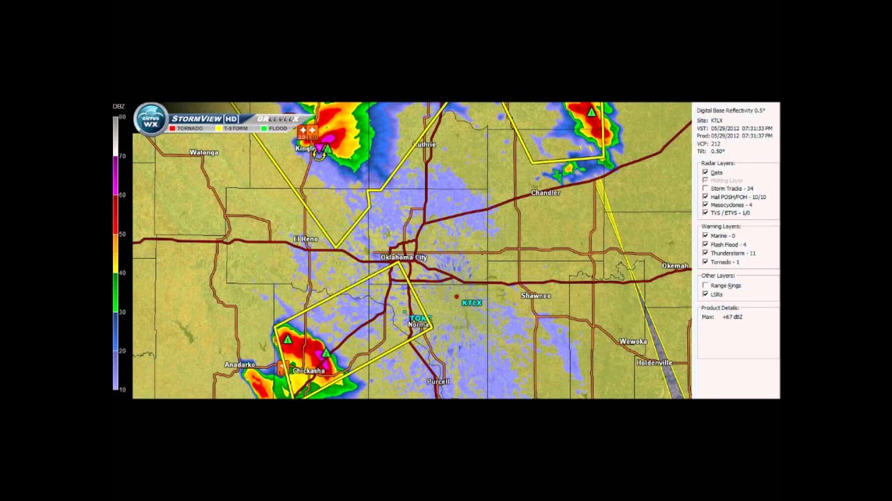 Amazing Radar Loop Oklahoma City Area Severe Weather 5/29/2012 YouTube