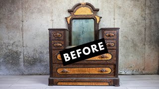 Amazing Furniture Art ~ Antique Dresser ~ ASMR