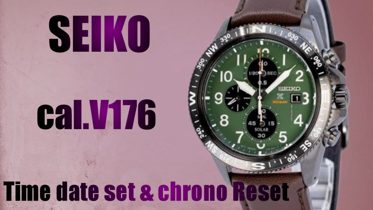 How to setting Time date and chronograph reset on SEIKO   #watchservicebdd - YouTube