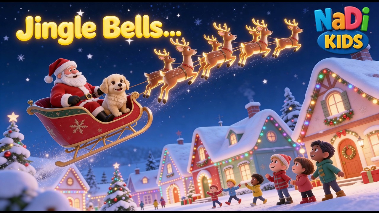 Jingle Bells Song for Kids 🎅 | Christmas Nursery Rhyme | Nadi Kids ...