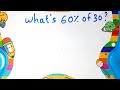 What is 60% of 30? | percentage trick | maths 