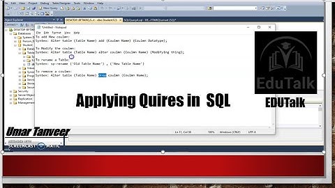 SQL Tutorial-2( ADD New Column,Modify Column,Table Rename, Remove Column) in Urdu/Hindi | SQL Series