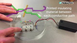 Inkjet printed conductive lines with insulating material