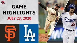 Dodgers vs. giants highlights - july 23, 2020 the second game of
opening night has travelling to dodger stadium take on cody bellinger,
mookie ...