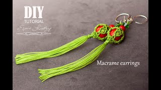 Makramowe kolczyki z frędzlami tutorial / Macrame earrings with fringes tutorial DIY