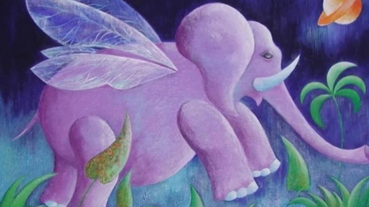 Детские песни розовый слон. Розовый слон. Розовый слонёнок. Слон с крыльями. Розовый слон с крыльями.