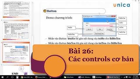 Các control cơ bản nhất  Label,Textbox, Button