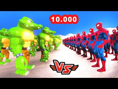 1000 TİMSAH ADAM VS 1000 ÖRÜMCEK ADAM 😱 - Süper Kahramanlar