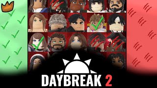 Roblox Daybreak 2 SURVIVOR BINGO