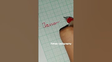 Tanu name in beautiful cursive handwriting #shorts #fahadcalligraphy
