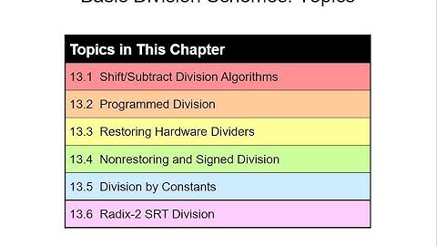 UCSB ECE 252B, Spring 2020, Lecture 11: Basic Division
