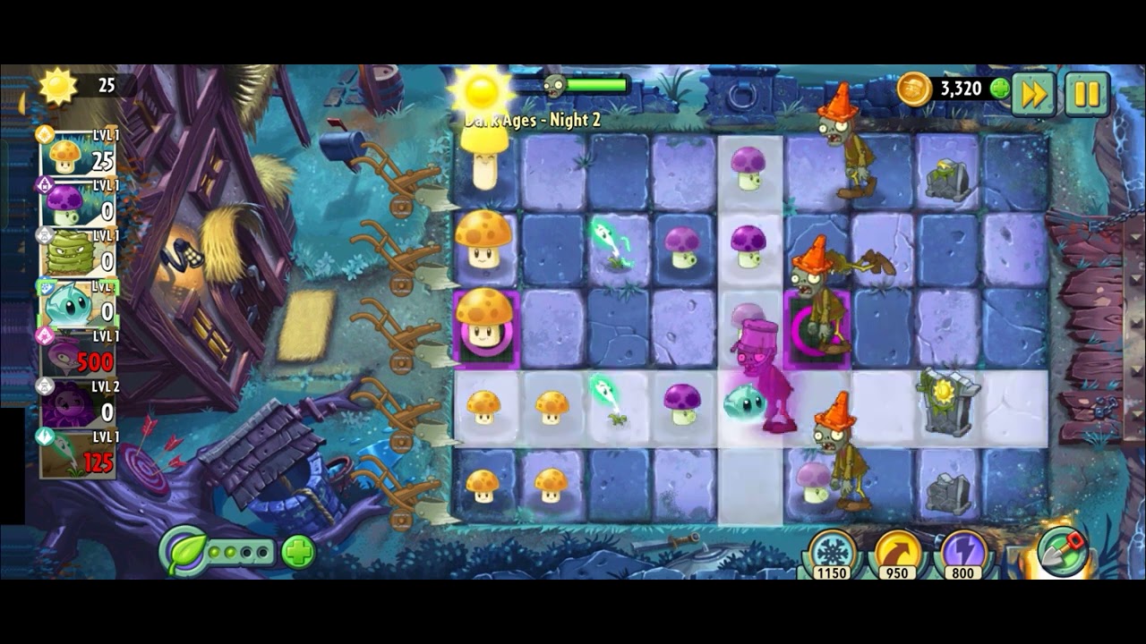 plants vs zombies 2 dark ages night 2 - YouTube