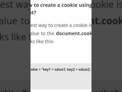 How to create a cookie using JavaScript?