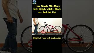 Hyper Bicycle 700c Men's Spin fit Hybrid Bike, Black and Red