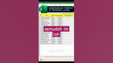 GABUNGKAN TEMPAT DAN TANGGAL LAHIR #excel #exceltips #exceltricks #exceltutorial