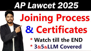 Required Certificates//joining Process//AP lawcet 2025