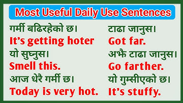 Learn Short and Easy Sentences for Fluent  Conversation Daily Use with Important Nepali Meanings