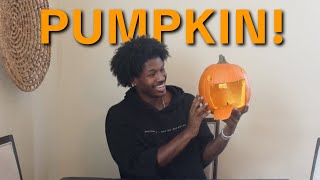 carving a pumpkin for the first time...