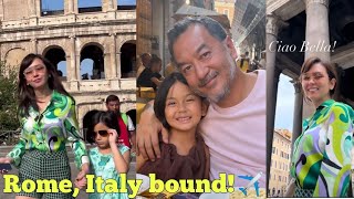 Wow Beauty Gonzalez & Norman Crisologo with daughter Olivia FLY to ROME, Italy from Valleta, Malta!💞