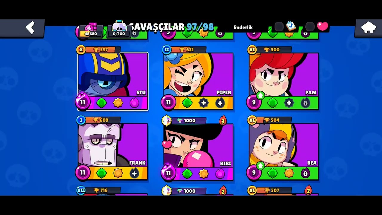 Brawl stars'ta șanslı günü kasıyorum part1