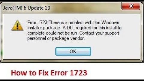 HOW TO FIX - ERROR 1723