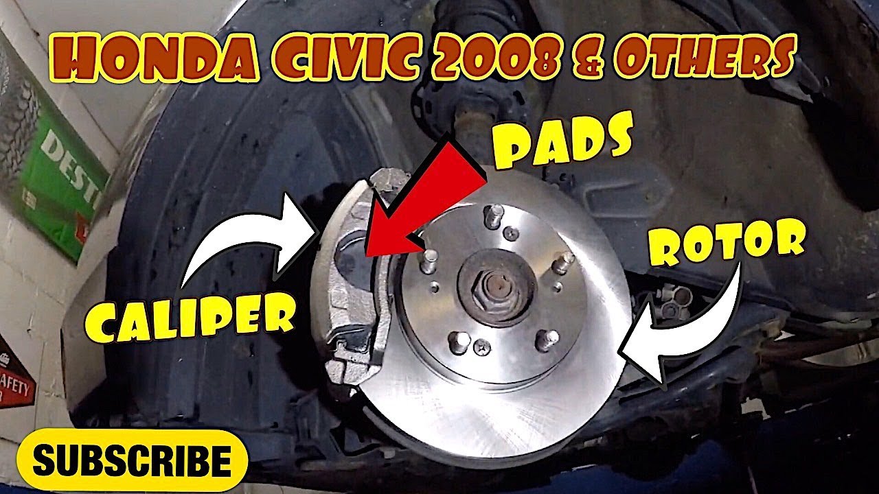 How to replace front brake pads rotors and caliper on 2008 Honda Civic ...