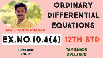 12th Std Maths Ex.10.4(4) Show that y= e^-x +mx+n is a solution of DIFFERENTIAL Equation e^x( y