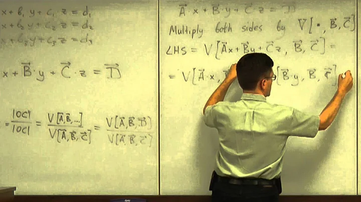 Lecture 2011.06.23 Part 06/9 Algebraic Interpretation of the Cramer's Rule