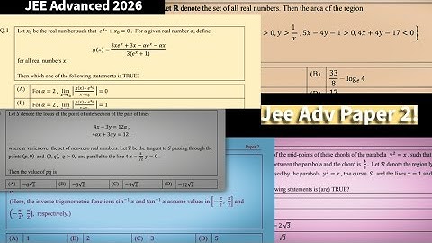 Problems from the JEE Advanced 2025 Paper-2 | Single and Multi Options Correct