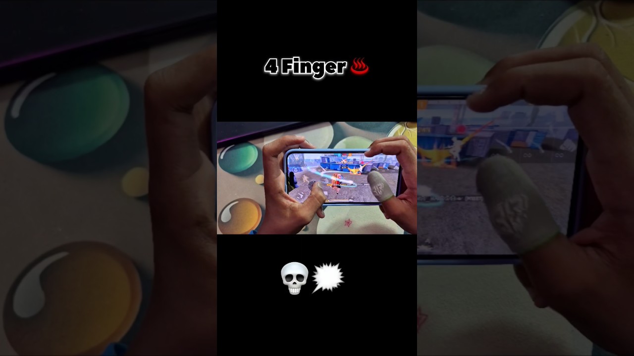 4 Finger Setting | Free Fire Handcam | Freestyleplayer 🎯 | 4 Finger Hud | iphone 15 FF Gameplay