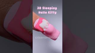 3D Sleeping Hello Kitty Nail Art Tutorial🩷😴💤 #nailart #nails #nailtutorial #cutenails