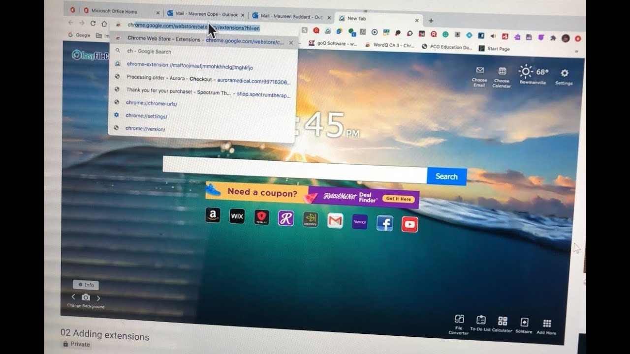 Adding extensions - YouTube
