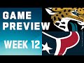 Jacksonville Jaguars vs. Houston Texans | 2023 Week 12 Game Preview