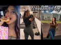 Weekend vlog shopping taking instagram photos gym leg workout school