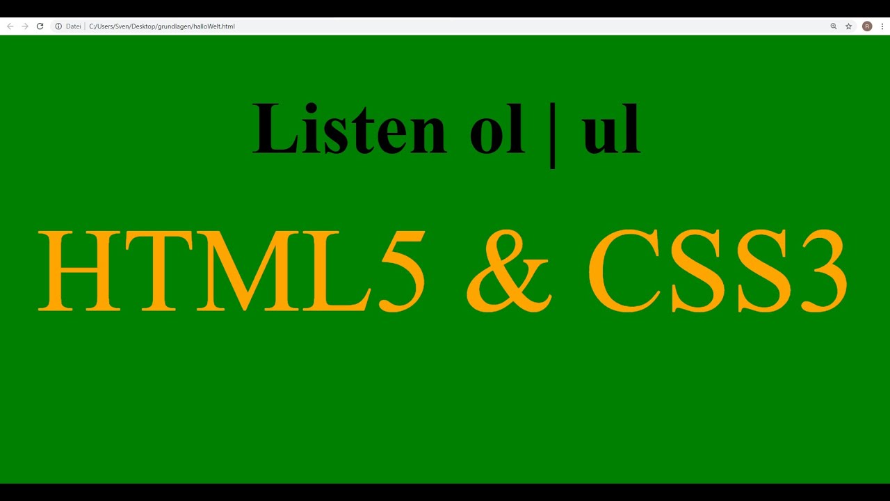 #24 html listen erstellen ol | ul | li html und css Tutorial new 2020 ...
