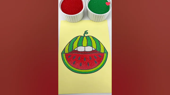 Relaxing Watermelon Lips Sand Art 🍉👄 #satisfying #relaxing #odlysatisfying #sandpainting #asmr