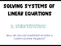 Substitution Method for Solving Systems of Linear Equations
