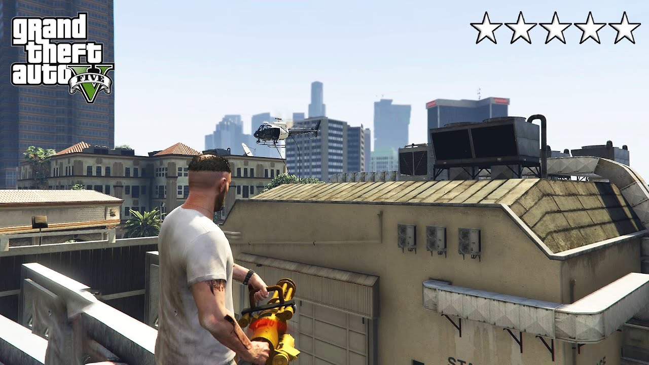GTA 5 - Trevor's FIVE STAR COP BATTLE At The MOVIE STUDIO (GTA V Funny ...