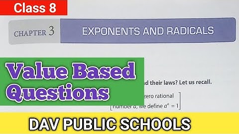 DAV Maths Class 8 Exponents and Radicals Chapter 3 value based question