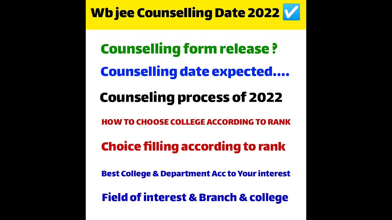 Wb Jee Counselling Date ? Wb Jee Counselling Form..☑️ 