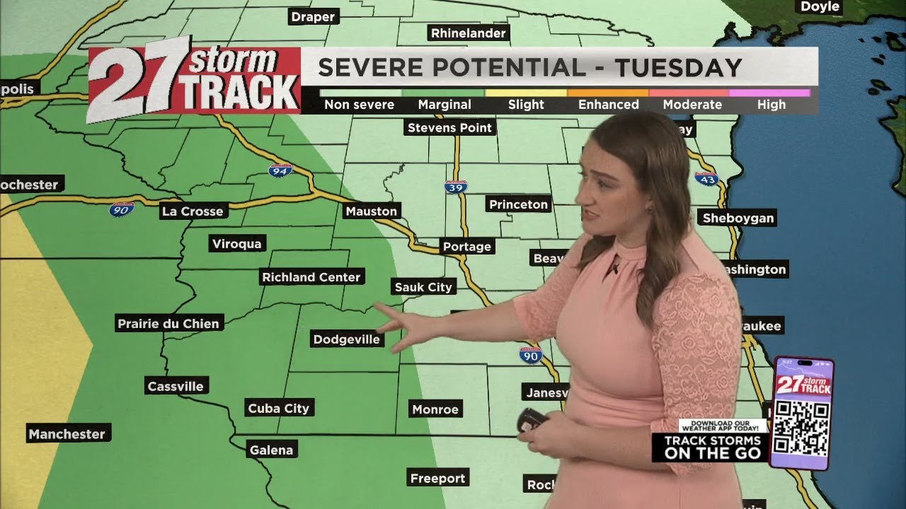 Tracking showers and storms into tonight - YouTube