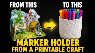 We Turned a Printable Scene Into a Marker Holder! ♻️ | Zero Waste Craft for Kids
