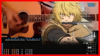 Vinland Saga OP 2 - Dark Crow | Acoustic Guitar Lesson [Tutorial + TAB + CHORDS]