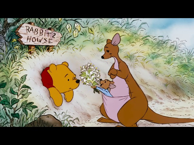 Pooh Rabbit Scared Rabbit Pushing Pooh Bear
