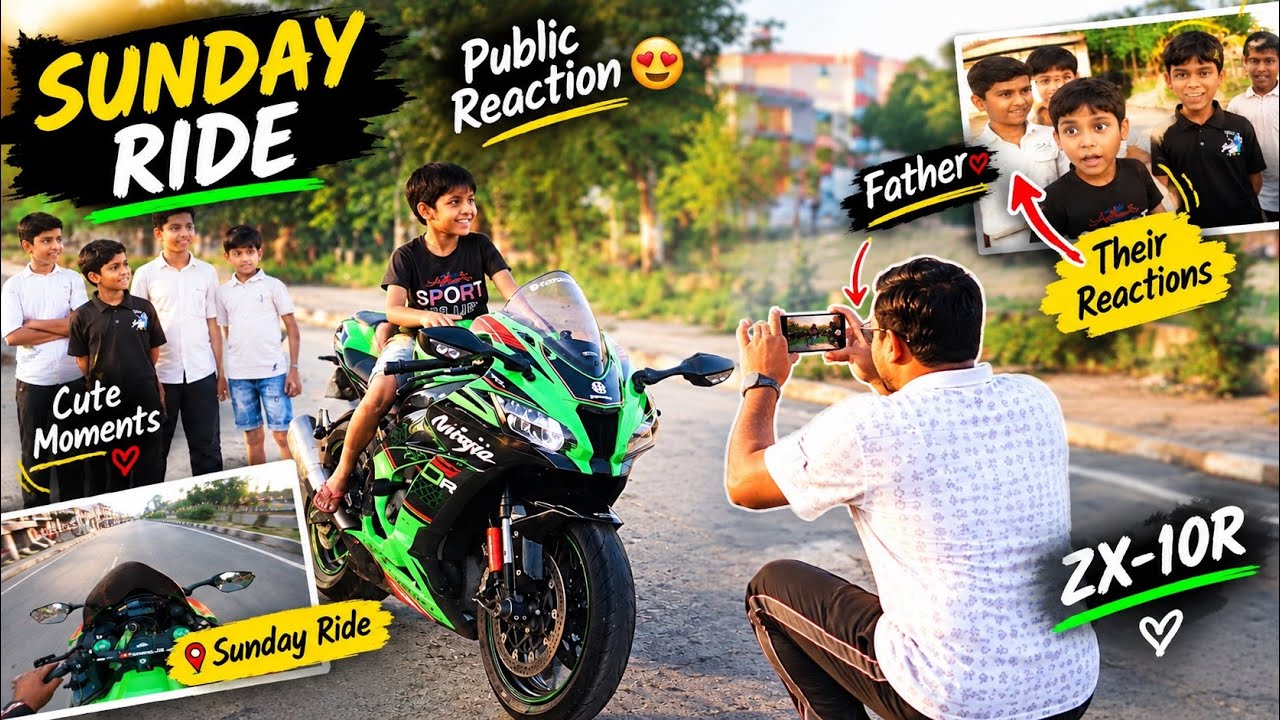 Kids React to My ZX-10R 😍 There Father Stopped Us ❤️ | Sunday