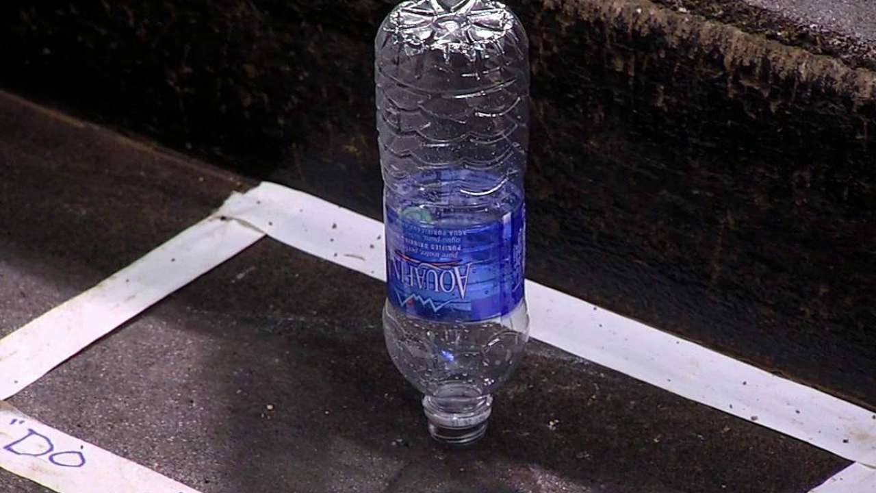 Hendrick perfectly drops water bottle